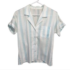 Vintage California Jam Top Shirt Womens Small Beachy Surfer Striped Tropical USA